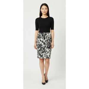 Animal Print Pencil Skirt size 4P ANN TAYLOR Goth Lifestyle White Inner Lining